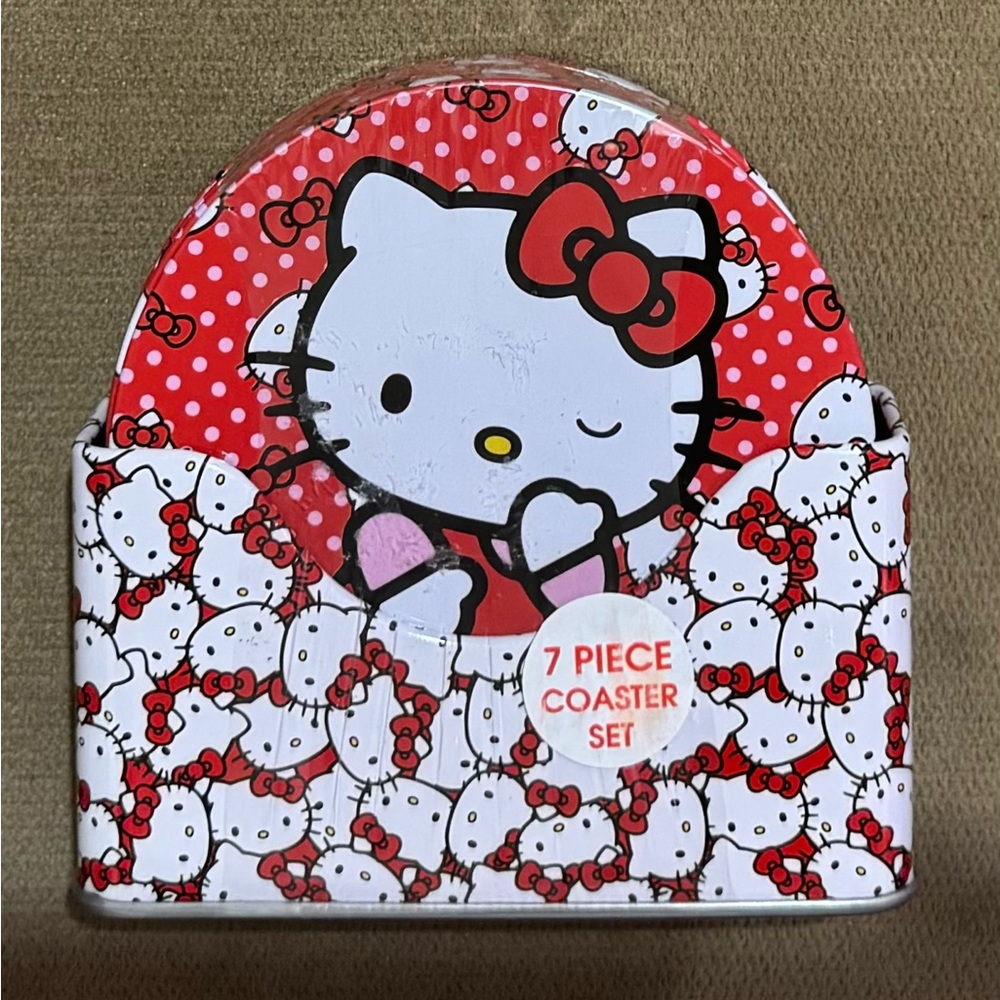 Sanrio Hello Kitty Red and White Coaster Set